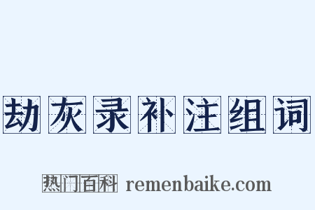 劫灰录补注组词是什么意思的图片